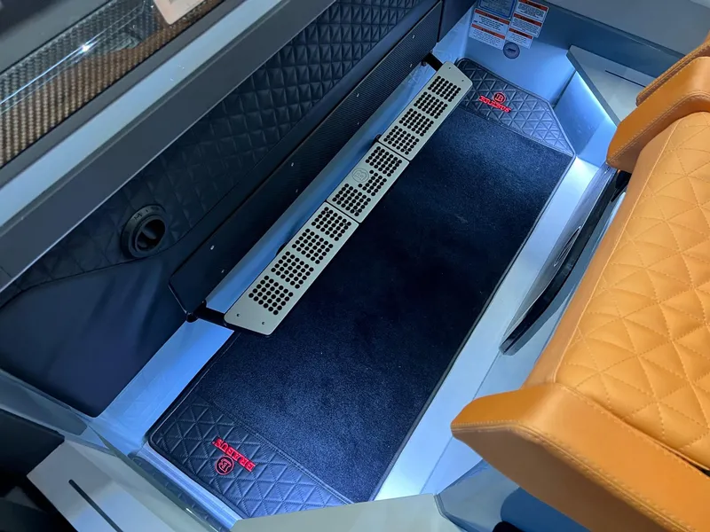 Slide: The Image of 2022 BRABUS Shadow 500 Cabin interior with quilted leather and illuminated floor mats. - 39
