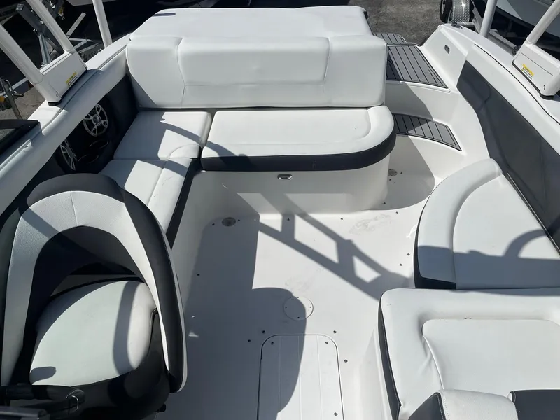 Slide: The Image of 2018 Bryant Speranza boat interior with white seating and modern design. - 4