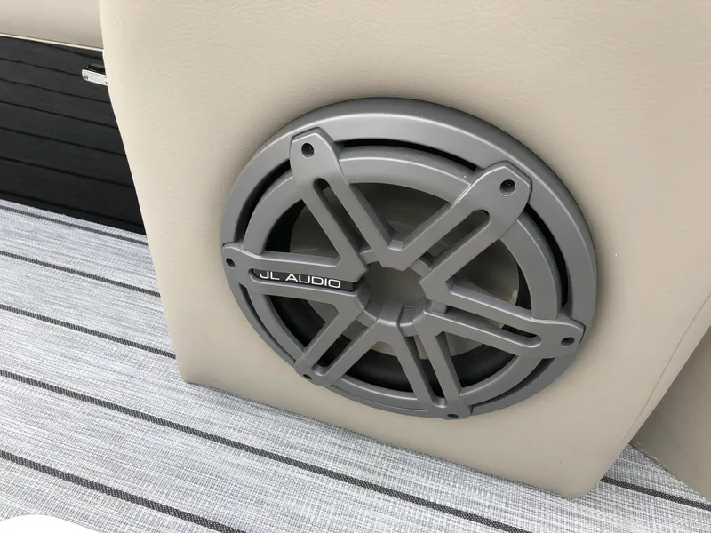 Slide: The Image of JL Audio speaker on 2018 South Bay 25 Sport CR9 boat interior. - 36