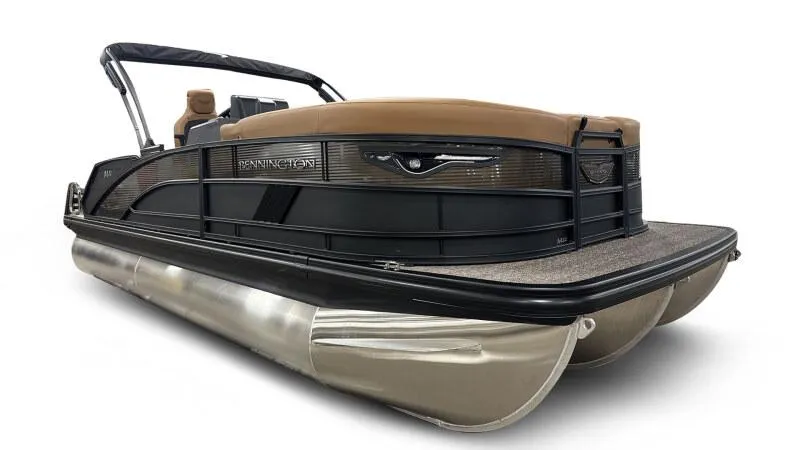 Slide: The Image of 2025 Bennington 22MSB-SPS pontoon boat with sleek design and luxurious seating. - 4