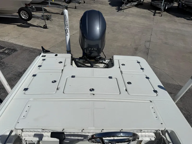 Slide: The Image of 2003 Action Craft 1820 boat with outboard motor, viewed from above. - 8