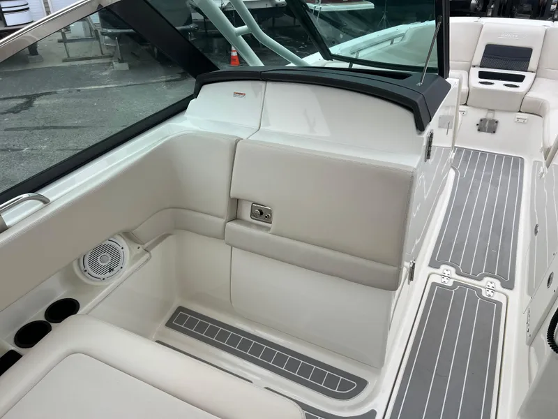 Slide: The Image of 2018 Boston Whaler 270 Vantage interior with sleek seating and modern design. - 24