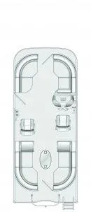 Slide: The Image of Floor plan of 2025 Trifecta 20RFWLE pontoon boat, showcasing seating and layout. - 1