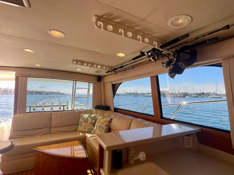 Slide: The Image of Luxurious interior of 2006 Cabo 40 Flybridge yacht with scenic ocean view. - 37
