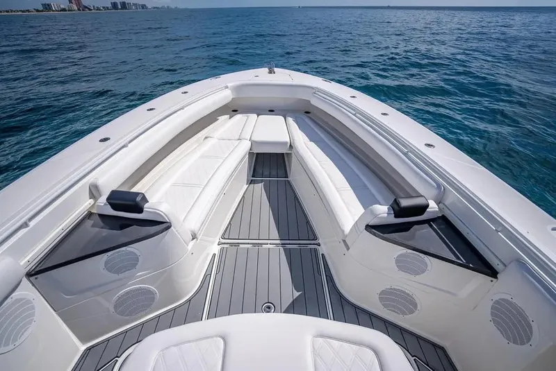 Slide: The Image of 2019 HCB 53 Sueños boat with spacious seating on open water. - 26