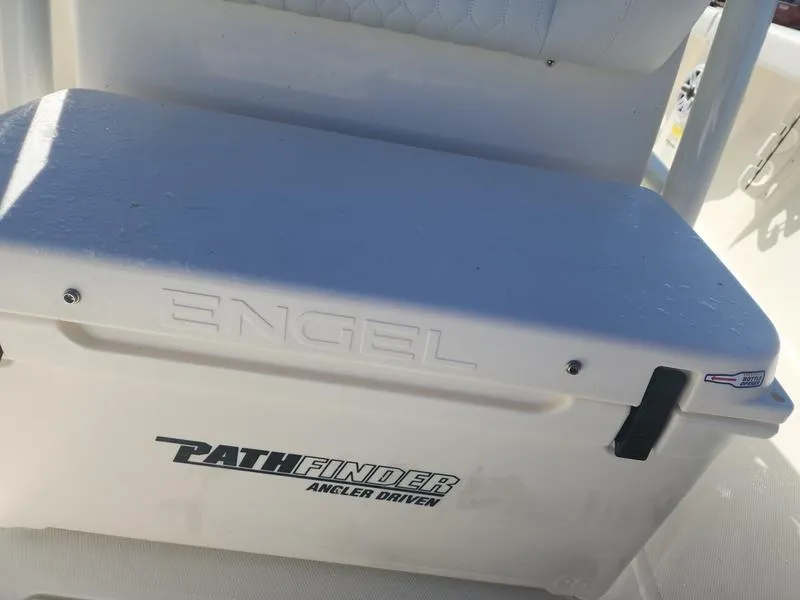Slide: The Image of Pathfinder 2400 Open 2025 boat with Engel cooler on deck. - 21