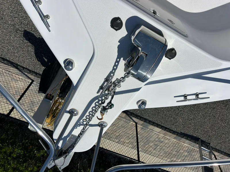 Slide: The Image of 1999 Pro-Line 2950 WALK boat anchor system with chain and winch. - 9