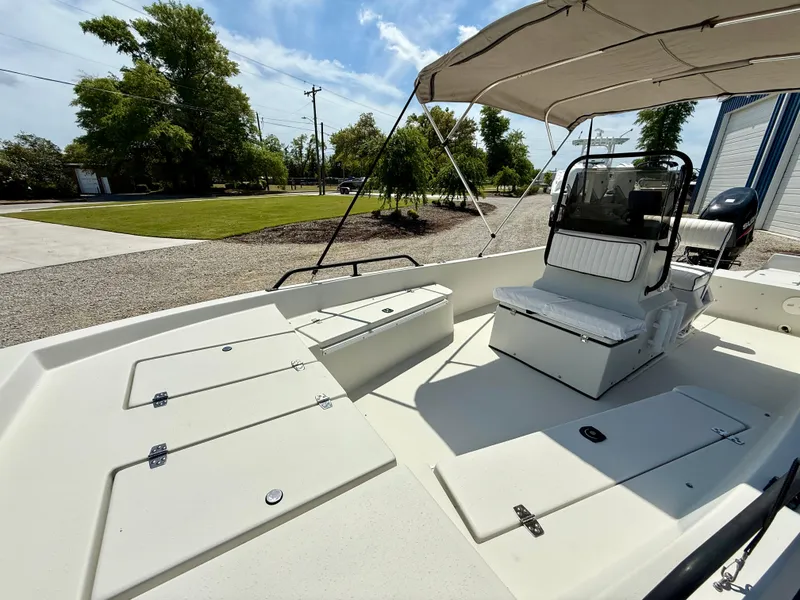 Slide: The Image of 2015 Stott Craft SCV 2160 Bay boat with canopy, spacious deck, and seating. - 30