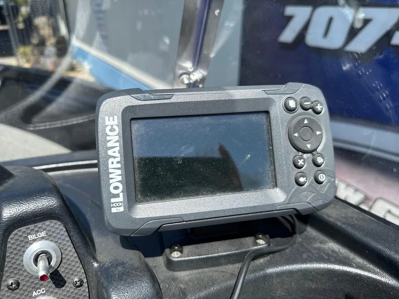 Slide: The Image of Lowrance fish finder on 2021 Crestliner 1700 Vision boat dashboard. - 22