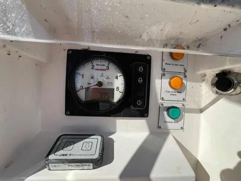 Slide: The Image of Control panel of 2015 X-Yachts Xp 55 with gauges and switches. - 19