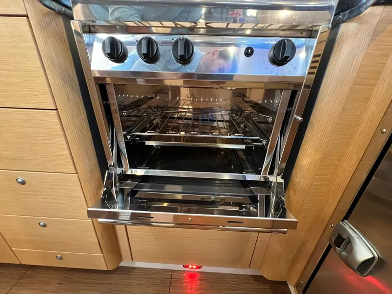 Slide: The Image of Modern stainless steel oven in 2015 X-Yachts Xp 55 yacht kitchen. - 49