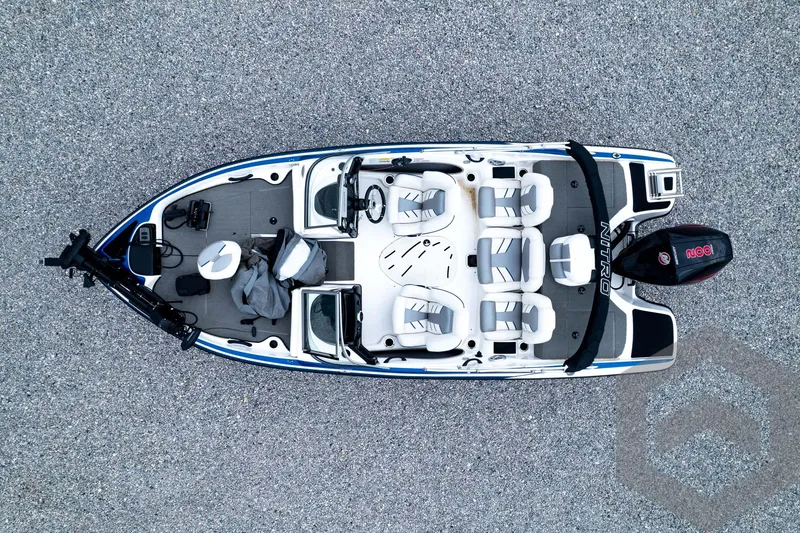 Slide: The Image of Aerial view of 2022 Nitro Z19 Sport boat on gravel surface. - 47