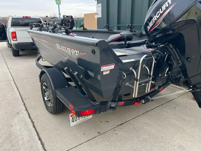 Slide: The Image of 2022 Ranger VS1665T boat on trailer with Mercury outboard motor. - 3