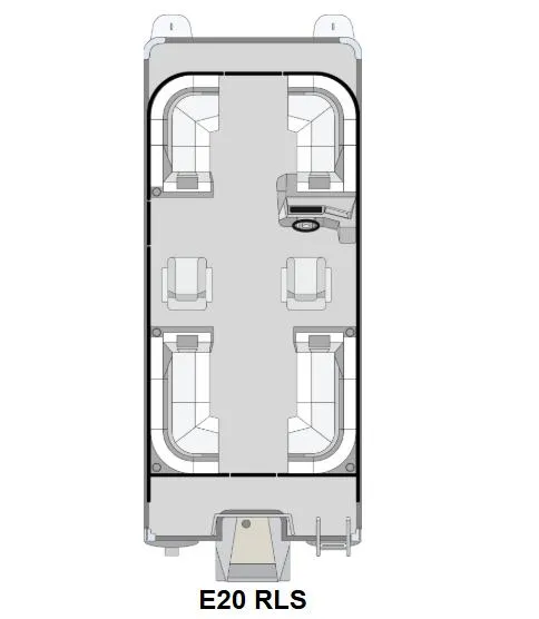 Slide: The Image of Floor plan of 2025 Qwest E 20RLS RV, featuring seating and layout design. - 2