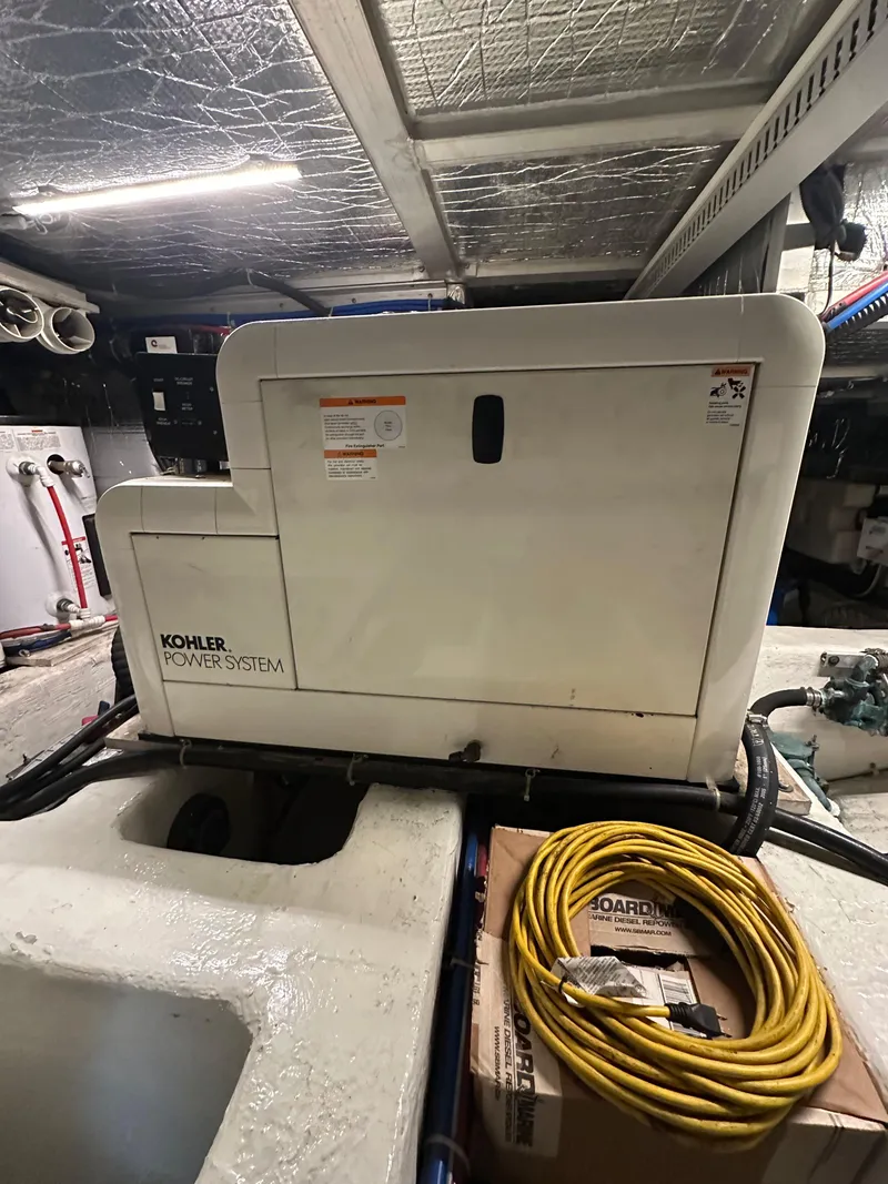 Slide: The Image of Kohler power system in 2000 Carver 506 Motor Yacht engine room. - 46