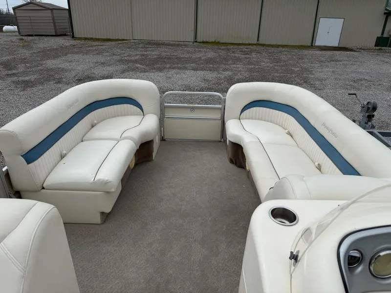 Slide: The Image of 2007 Godfrey Aqua Patio 200 RE 3 pontoon boat with spacious seating and cup holders. - 10