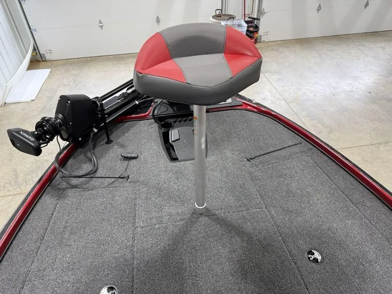 Slide: The Image of Fishing boat deck with red-gray seat, Nitro Z18 Pro 2025 model. - 8