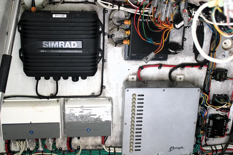 Slide: The Image of Electrical system of a 2007 Yellowfin 36 Offshore boat with Simrad equipment. - 40