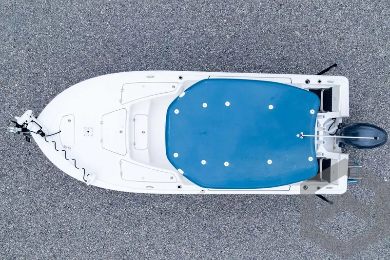 Slide: The Image of Overhead view of 2025 Tidewater 2110 Bay Max boat on gravel surface. - 49