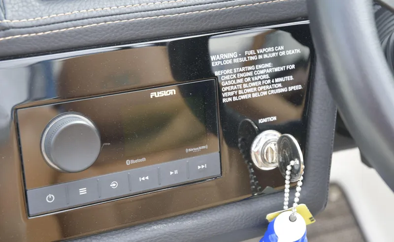 Slide: The Image of 2022 Cobalt R6 dashboard with Fusion audio system and ignition keys. - 19