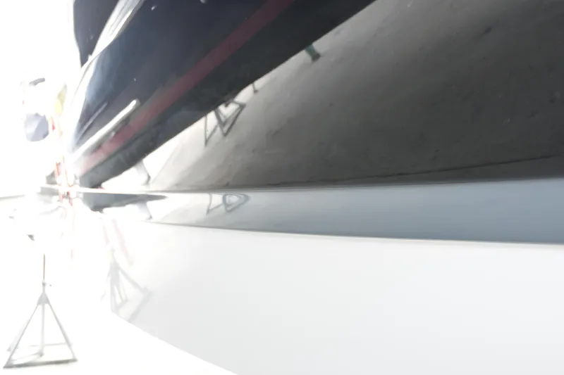 Slide: The Image of 2022 Cobalt R6 boat hull, sleek design, side view. - 35