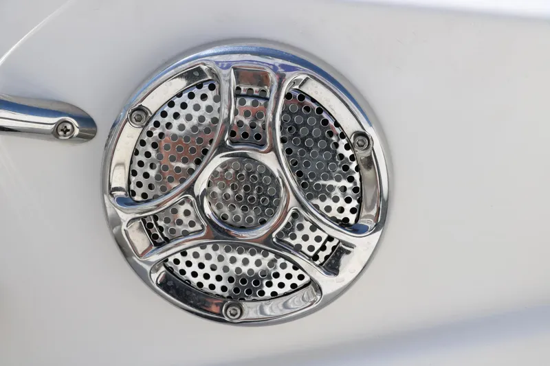 Slide: The Image of Chrome speaker grille on 2009 Glastron GT185 boat. - 24