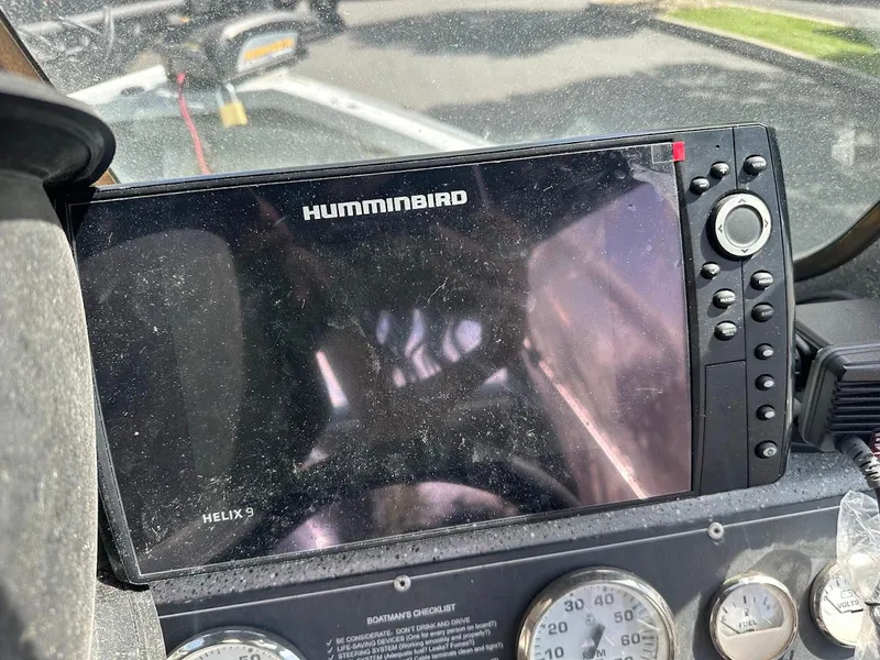 Slide: The Image of Humminbird Helix 5 fishfinder on 2017 Smoker Craft 182 Phantom dashboard. - 28