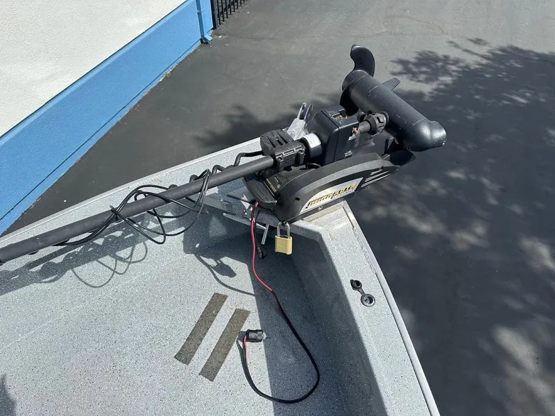 Slide: The Image of Trolling motor on 2017 Smoker Craft 182 Phantom boat deck. - 35