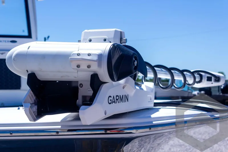 Slide: The Image of Garmin device on 2025 Tidewater 2410 Bay Max boat, close-up view. - 18