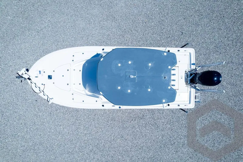 Slide: The Image of Overhead view of 2025 Tidewater 2410 Bay Max boat on gravel surface. - 47