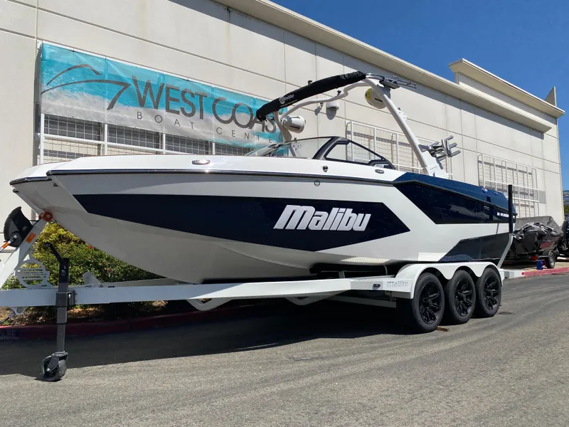The Image of 2025 Malibu Wakesetter 24 MXZ boat on trailer at West Coast Boat Center. - 0