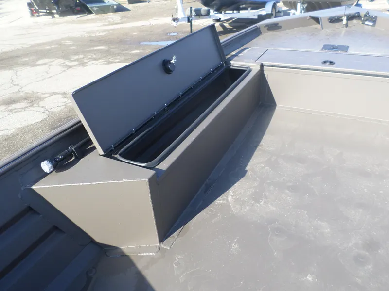 Slide: The Image of 2025 Alweld 1648 VV Marsh boat interior with open storage compartment. - 8