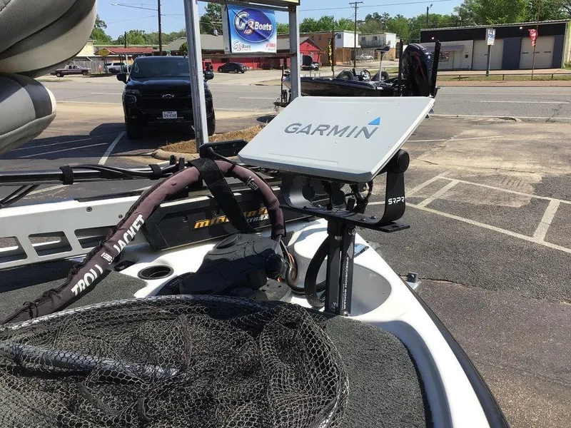 Slide: The Image of 2018 Bass Cat Panterra II boat with Garmin navigation system and fishing gear. - 26