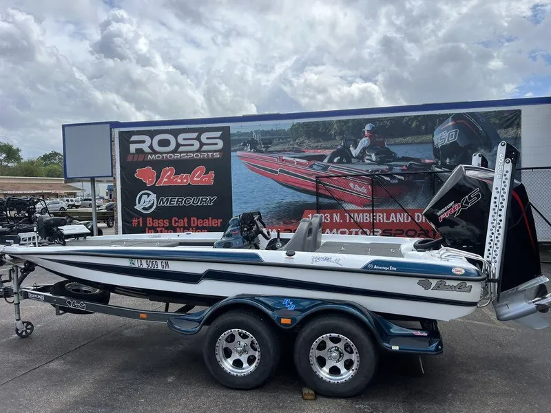 Slide: The Image of 2021 Bass Cat Pantera II boat on trailer at Ross Motorsports dealership. - 31