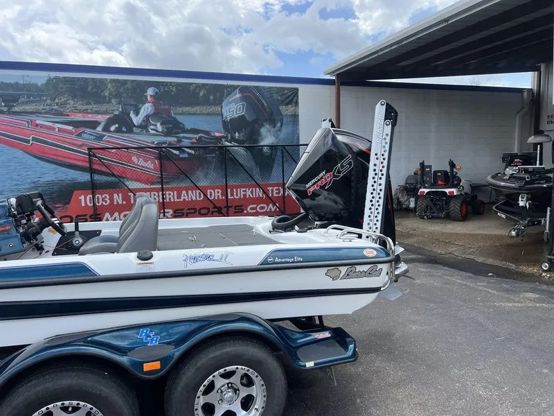 Slide: The Image of 2021 Bass Cat Pantera II boat with Mercury Pro XS engine at a dealership. - 33