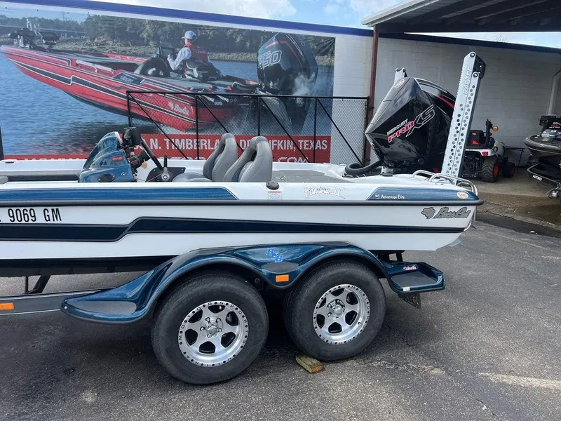 Slide: The Image of 2021 Bass Cat Pantera II boat with Mercury Pro XS engine on trailer. - 34