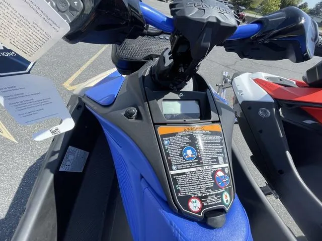 Slide: The Image of 2025 Sea-Doo Waverunner Spark Trixx dashboard, featuring controls and safety instructions. - 7