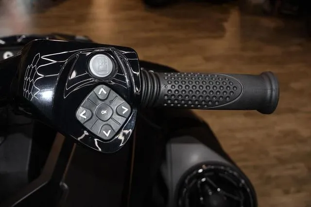 Slide: The Image of Close-up of 2025 Sea-Doo Waverunner RXT-X handlebar controls. - 4