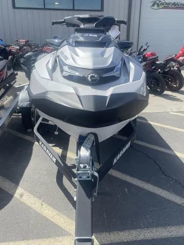 Slide: The Image of 2025 Sea-Doo Waverunner GTX on trailer, parked outdoors in a dealership lot. - 4