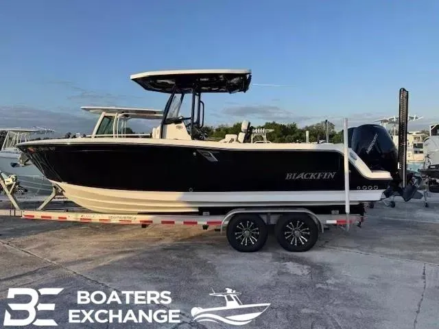 Slide: The Image of 2020 Blackfin 242CC boat on trailer at Boaters Exchange dealership. - 1