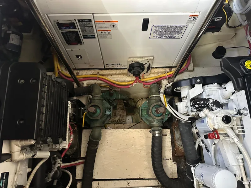 Slide: The Image of Engine room of a 2007 Carver 43 Motor Yacht with Kohler power system. - 39