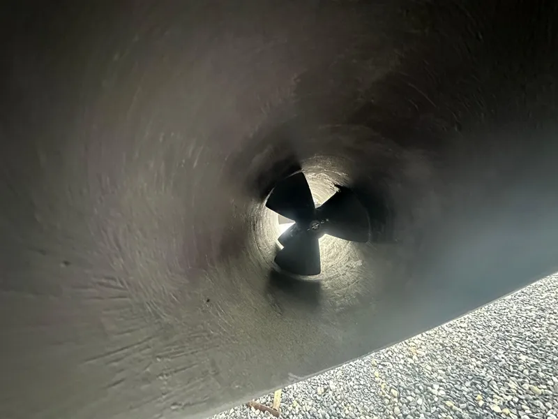 Slide: The Image of Close-up of a 2007 Carver 43 Motor Yacht propeller tunnel. - 5