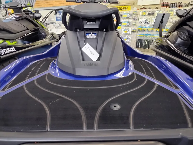Slide: The Image of 2024 Yamaha WaveRunner GP SVHO in showroom, showcasing sleek design and advanced features. - 6