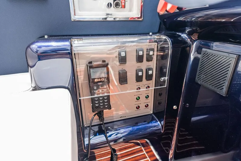 Slide: The Image of Control panel of a 2015 Riva Aquariva Super boat with B&G marine equipment. - 38