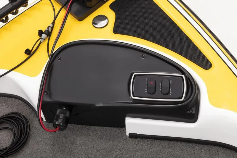 Slide: The Image of Control panel of a 2020 Nitro Z19 Sport boat with yellow and black accents. - 39