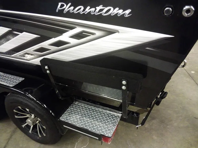 Slide: The Image of 2024 Smoker Craft Phantom 18 X2 boat with sleek design and sturdy metal steps. - 29