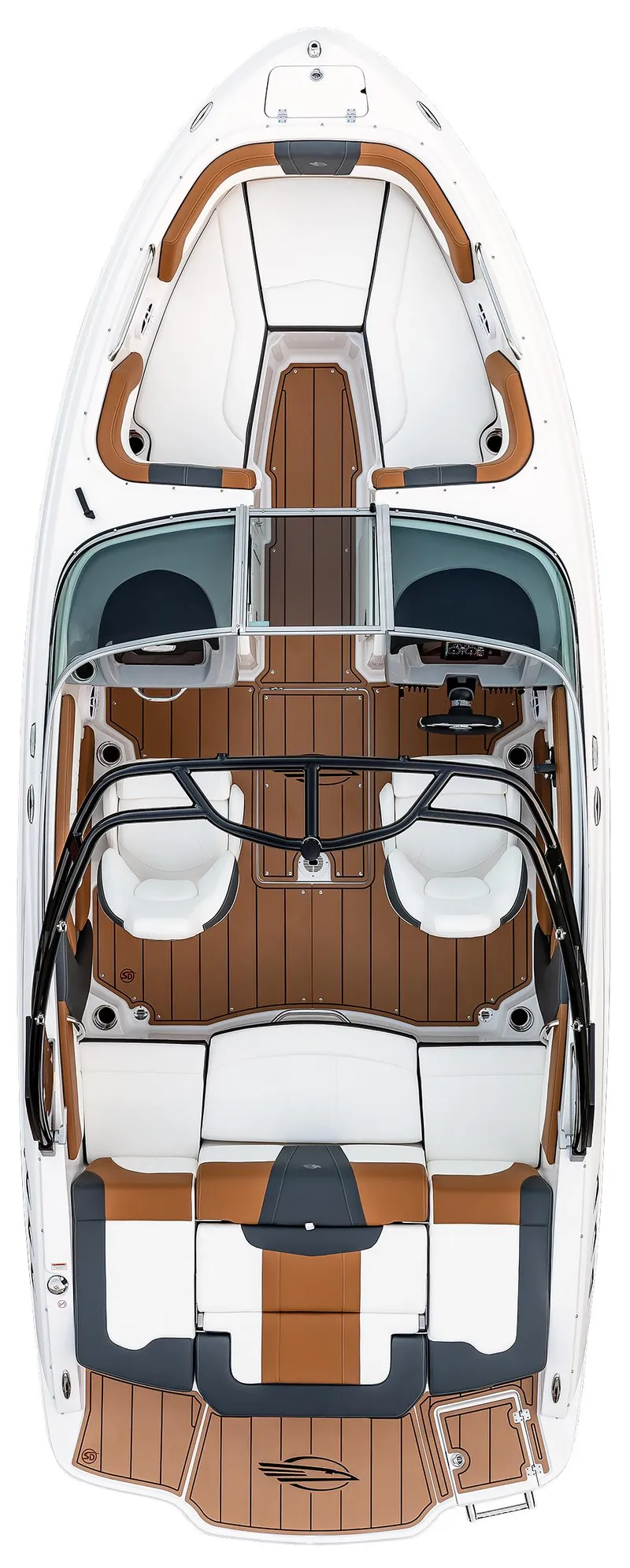 Slide: The Image of 2025 Chaparral 21 SSi I/O boat, top view, showcasing sleek design and spacious interior. - 4