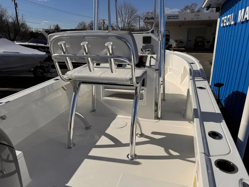 Slide: The Image of 2025 Parker 18SE Center Console boat with sleek design and modern features. - 7