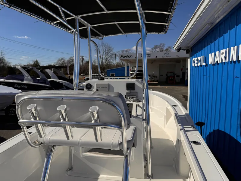 Slide: The Image of 2025 Parker 18SE Center Console boat at Cecil Marine dealership. - 9