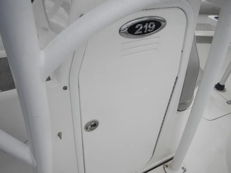 Slide: The Image of 2018 Sea Pro 219 Center Console boat, white hatch door detail. - 5